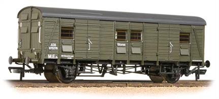 Southern Railway design 4-wheel parcels van finished in BR engineers olive green livery.Many of these vans were transferred to the engineering departments for use as mobile stores and workshop vans and as static stores at depots.