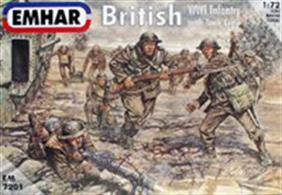 Emhar EM7201 1/72 Scale British Infantry &amp; Tank Crew WW1The kit contains 52 unpainted figures in various poses.Glue and paints are required to assemble and complete the model (not included)