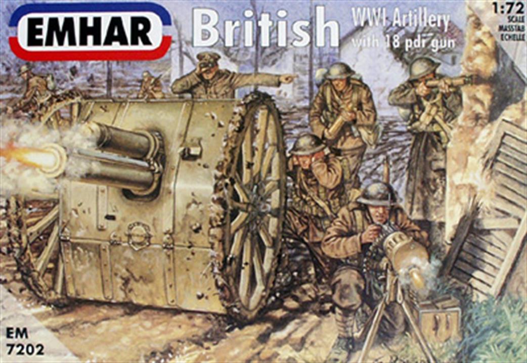 Emhar 1/72 EM7202 British WW1 Artillery 24 Figures & 2 18Pdr Guns
