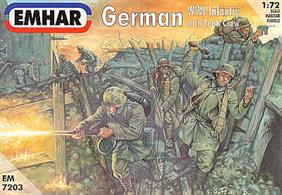 Emhar 1/72 German Infantry &amp; Tank Crew WW1 EM7203Box contains 48 unpainted figures in 12 different poses.Glue and paints are required to assemble and complete the model (not included)