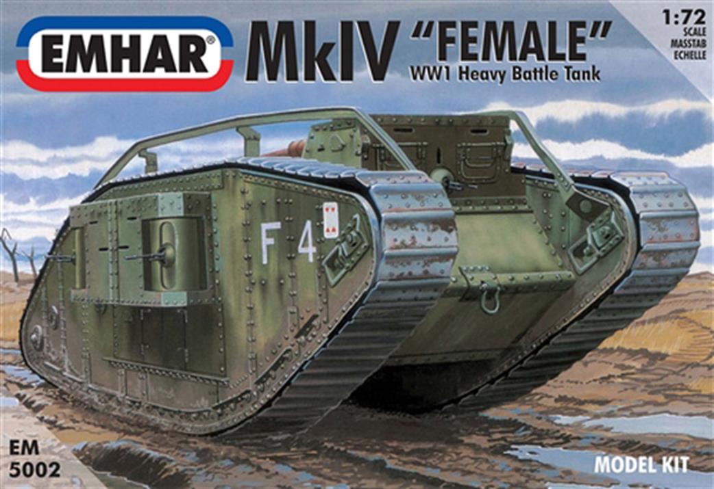 Emhar EM5002  British MKIV Tank Female WW1 Tank Kit 1/72