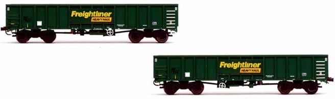 The MJA bogie ballast wagon was introduced in 2003 and was designed for the transportation of minerals, aggregates and spoil. The wagon was operated exclusively by Freightliner Heavy Haul Limited and has a maximum carrying capacity of 101 tonnes with a tare weight of 23 tonnes. The length over the buffers is 14 metres. GBRF have now taken ownership of a number of these wagon sets.