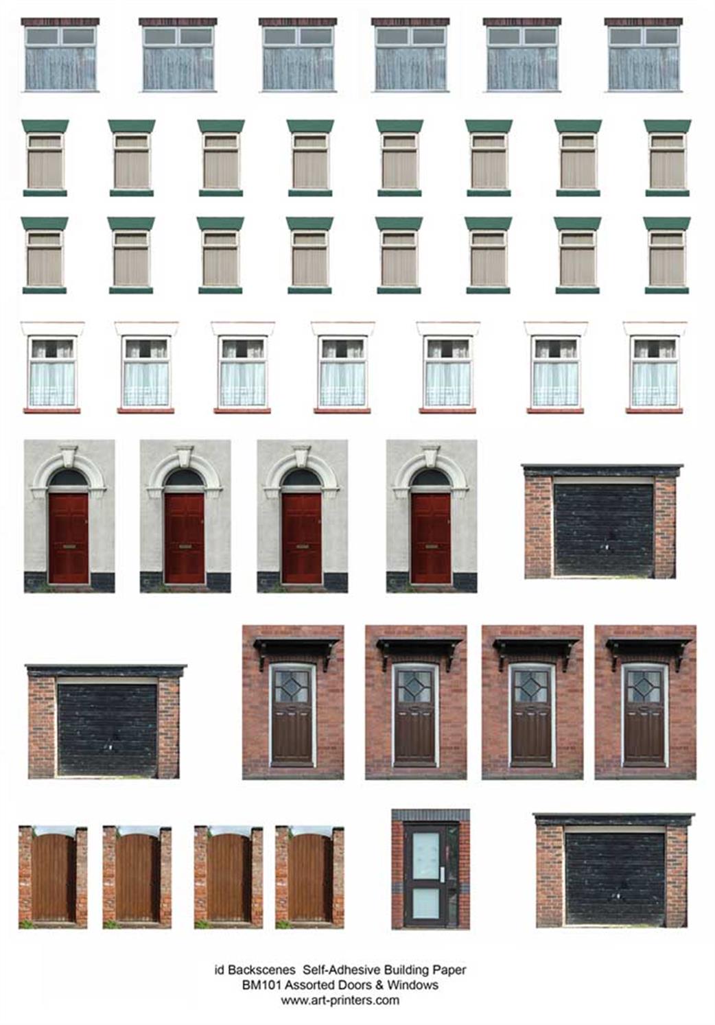 ID Backscenes BM101 Assorted Doors & Windows Self Adhesive Building Paper OO