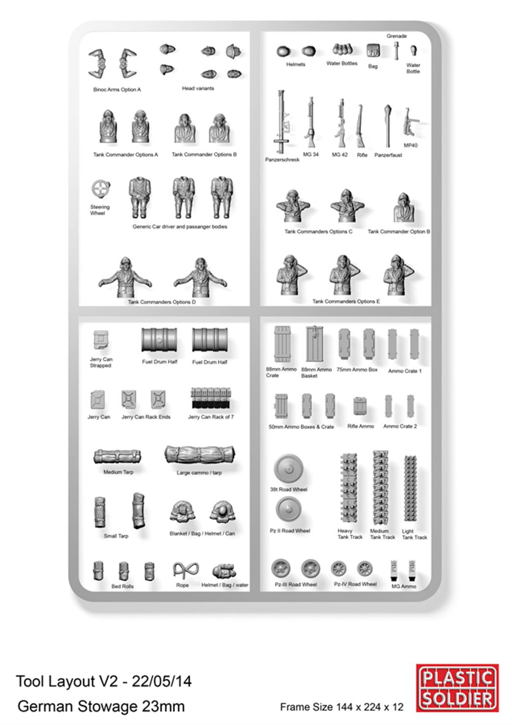 Plastic Soldier 1/72 WW2V20021 German Stowage And Tank Commanders WW2