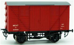 The Dapol O gauge British Railways meat van makes an excellent alternative to the standard ventilated box vans when making up a train. The extra end and side vents on the vans make them noticeably different, but empty meat vans were regularly used for other loads. In addition these vans were originally painted in passenger crimson livery, though most slowly turned brown, even if not actually repainted into goods bauxite.The Dapol model features a detailed moulded plastic body on a compensated diecast chassis with plastic running gear and brake detail. Metal wheels and axles are fitted along with sprung buffers and BR 'instanter' 3 link couplings.