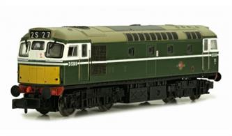 Detailed model of British Railways Birmingham RC&amp;W design type 2 or class 27 diesel locomotive D5382 finished in two-tone green livery with small warning panels. A variation on the green carried by a small number of type 2 locomotives in the mid-1960s.The Dapol model features a quality 5-pole motor mounted in a die-cast chassis to provide excellent performance and haulage capabilities. The bodyshell detailing includes etched radiator grilles and separately fitted handrails.