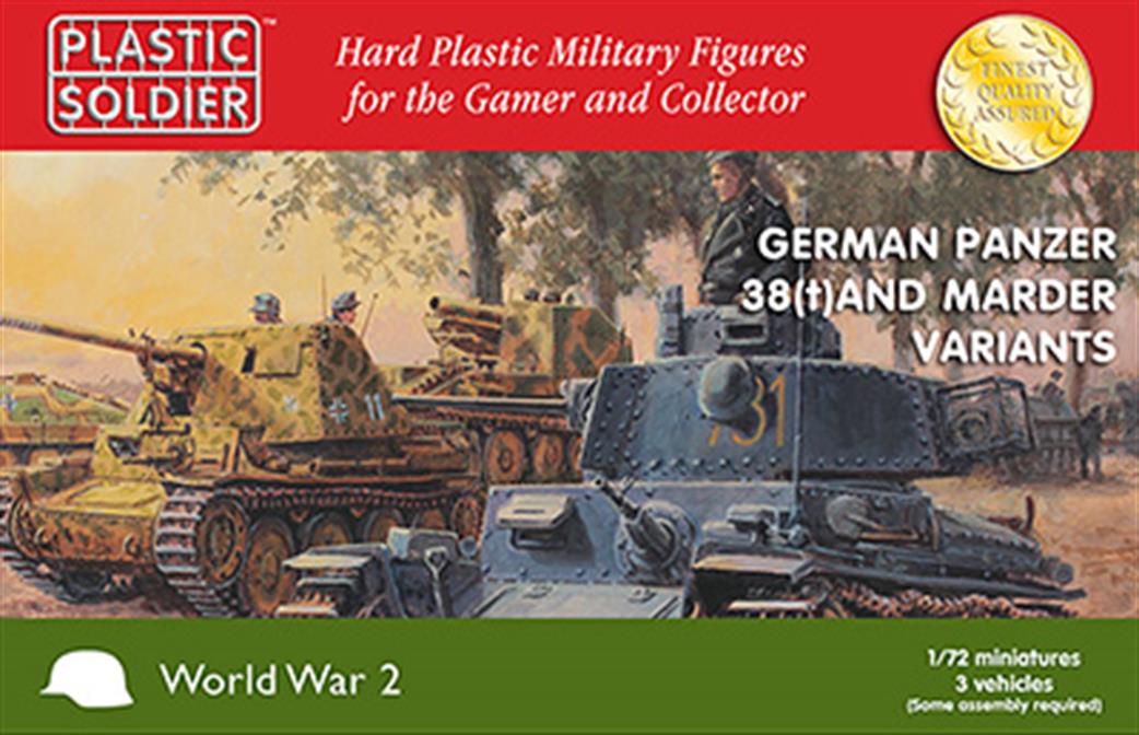 Plastic Soldier 1/72 WW2V20019 German Panzer 38(t) and Marder Variants