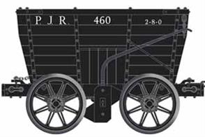 Pack of three Pontopn &amp; Jarrow Railway NER P1 and Stockton Darlington Railway style chaldron wagons, circa 1910. Wagons numbered 405, 460 and 92.The Pontop &amp; Jarrow Railway linked the Springwell and Mount Moor collieries with ship loading staithes at Jarrow from 1826. Later the line extended to serve Kibblesworth, Marley Hill and Dipton collieries. The company was renamed the Bowes Railway in 1932 and part of the system is preserved.Chaldron wagons were among the first types of railway wagons used in Britain, a very basic wagon designed for conveying coal and mostly owned by the colliery owners. Although replaced in regular railway service around the end of the 19th century chaldron wagons were still used around collieries and coal loading docks into the 1950s.