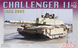 Now Dragon presents you this true 1/72 scale Challenger II MBT. The kit is completely new! It features all of the details seen in Iraq last year including the reinforced armor and additional side skirts. Special features included rubber track links and decals by Cartograf.