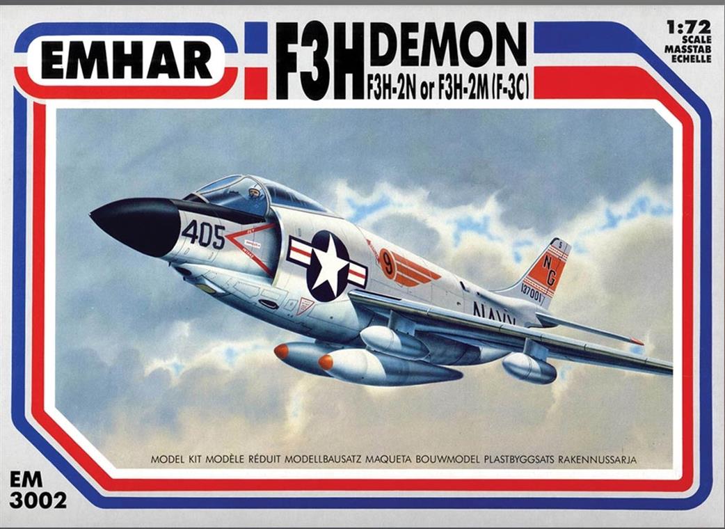 Emhar 1/72 3002 F3H2N/3C Demon US Navy Jet Fighter Plastic kit