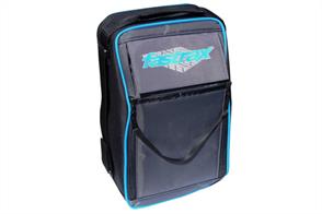 FASTRAX TRANSMITTER BAG FOR WHEEL RADIOS You'll be sure to look professional when you arrive at the track and your TX will be safe and secure in this padded transmitter bag from Fastrax.
