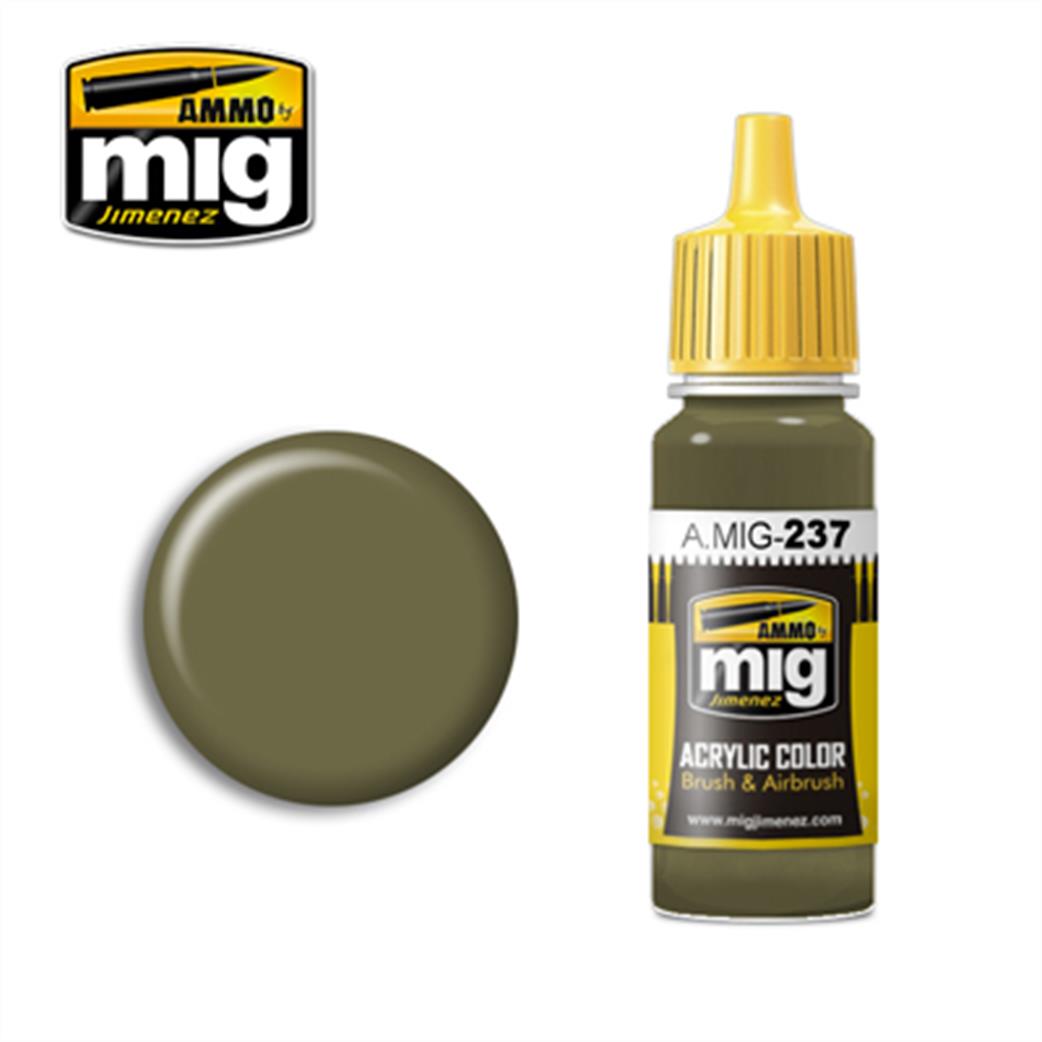 Ammo of Mig Jimenez  A.MIG-237 237 FS23070 Dark Olive Drab 17ml Acrylic Paint