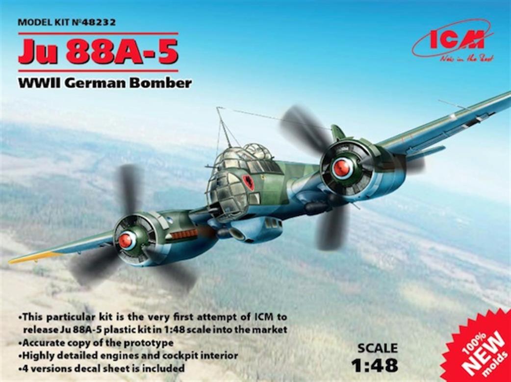 ICM 1/48 48232 Ju 88 A-5 German WW2 Bomber Plastic Kit