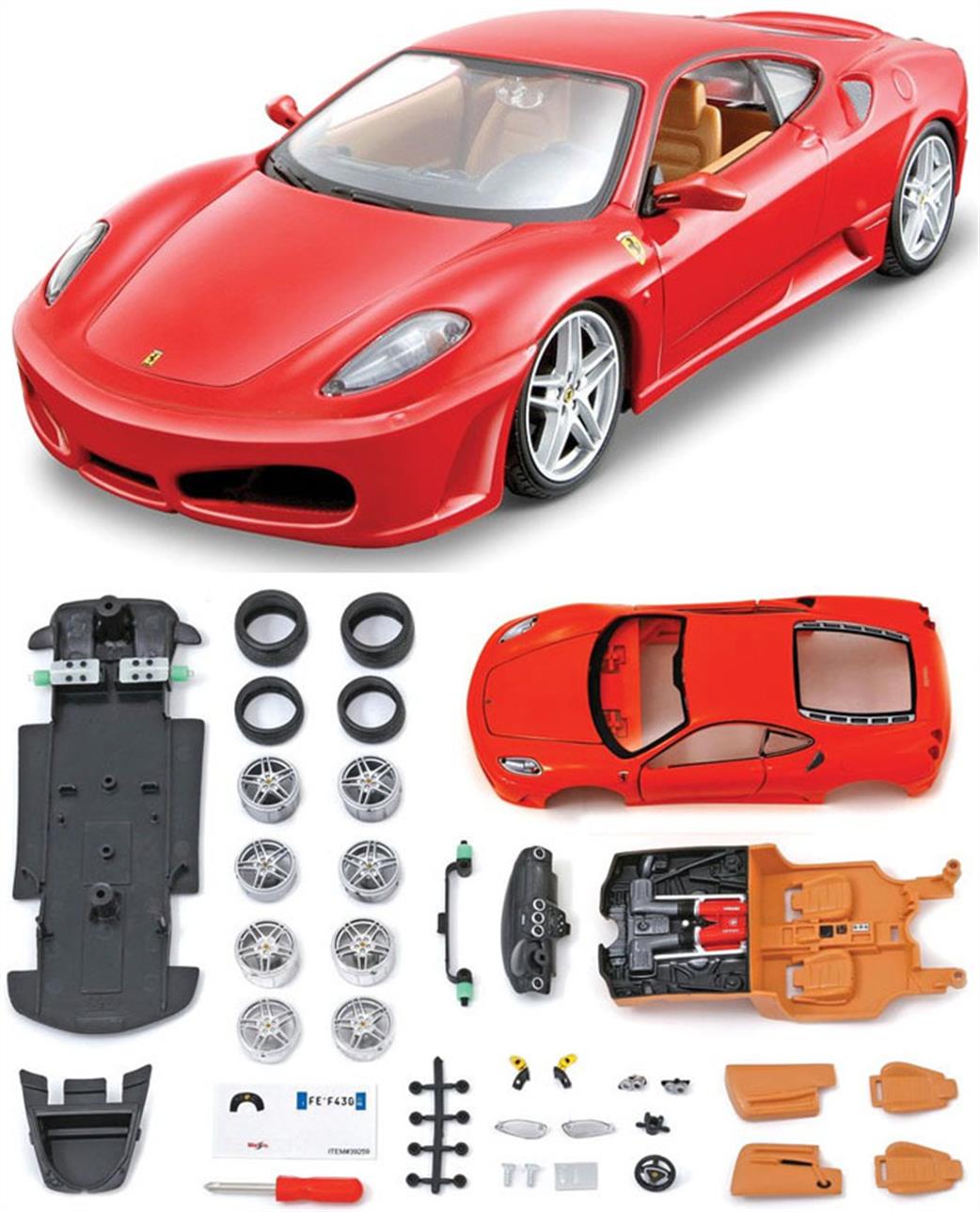 Maisto 1/24 39259 Ferrari F430 Red Diecast Kit