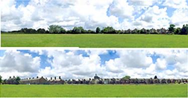10-feet long 15in high photographic reproduction backscene showing a&nbsp;suburban residential setting. The scene is supplied in two sections.This is pack B of four&nbsp;backscene packs which can be combined to create a continuous 40-feet length scene.