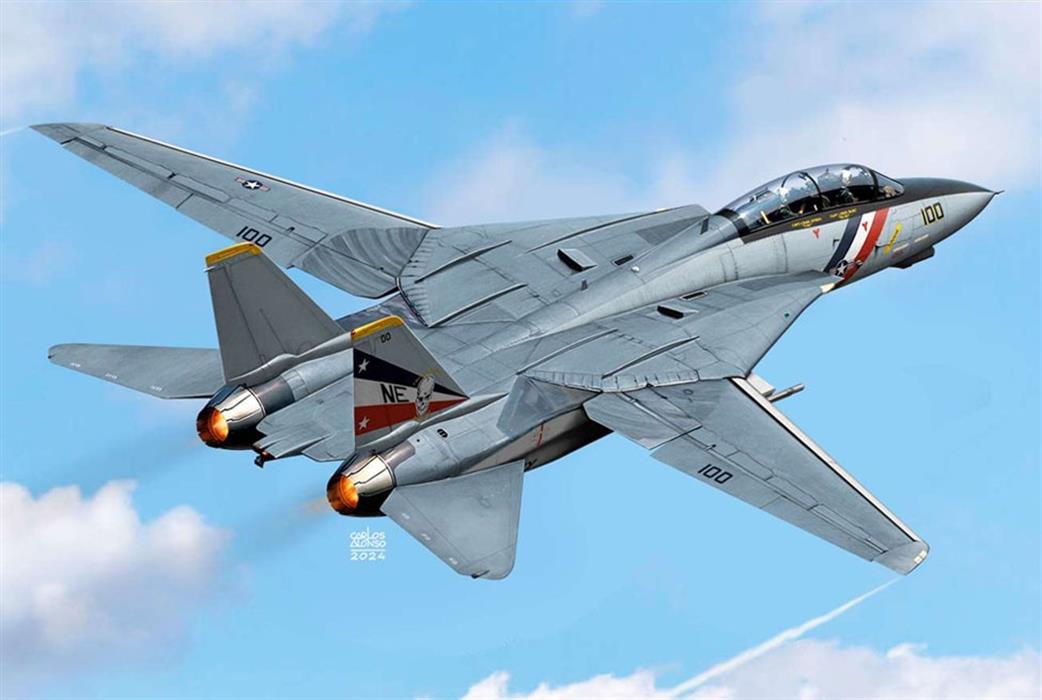 Academy 1/72 12590 US Navy F-14D Tomcat VF-2 Bounty Hunters Fighter Aircraft Kit