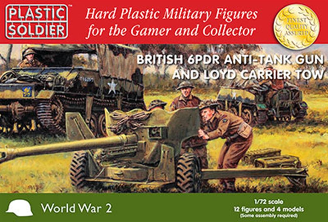 Plastic Soldier WW2G20004 British 6 pdr anti tank gun and Loyd carrier tow 1/72