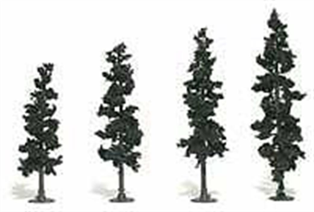 Woodland Scenics  TR1561 4-6in Height Conifer Trees - Ready Made (Pk 4)