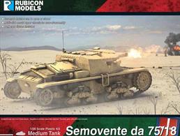 Plastic model kit to build one Italian Semovente da 75/18 self-propelled gun with optional parts to allow hatched to be modelled open or closed.Tank crew figures included.