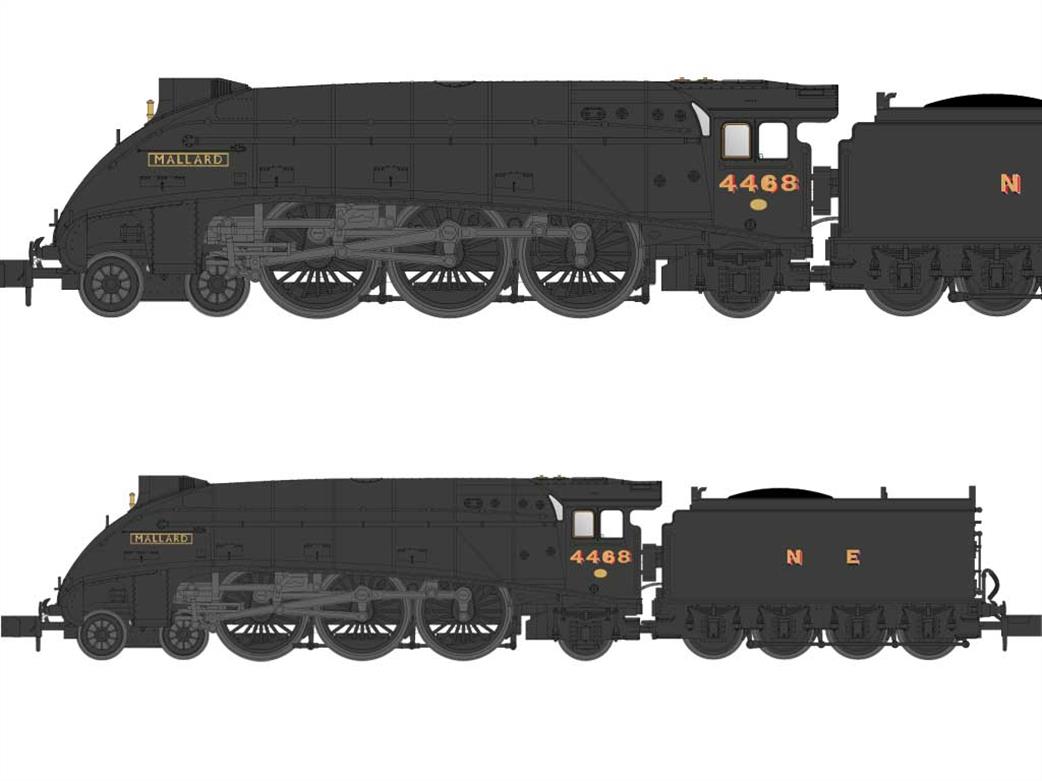 Dapol N 2S-008-020 LNER 4498 Mallard Gresley Streamlined A4 Class 4-6-2 Pacific LNER Wartime Black Lettered N E