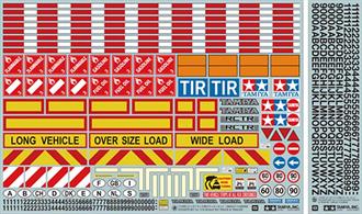 Warning signbs and lettering stickers set for 1:14 scale trucks, tractors and trailers
