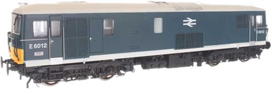 A highly detailed model of the British Railways Southern region class 73 electro-diesel locomotives. These are primarily third-rail electric locomotives but carry an auxiliary diesel engine for use away from electrified lines. Dapols model features a diecast chassis and all-wheel drive from a centrally mounted motor and flywheels allied to a highly detailed bodyshell with many separately fitted locomotive specific details to create both JA (73/0) and JB (73/1) variants.This model is finished as BR type JB class 73/1 locomotive E6012 in electric blue livery with small warning panels.DCC sound fitted.