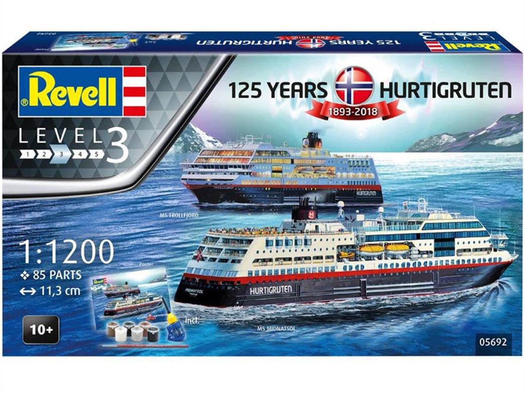 Revell 1/1200 05692 125 Years Hurtigruten Gift Set