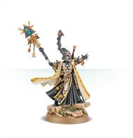 This multi-part plastic kit contains the components necessary to assemble Eldrad Ulthran. Standing tall, wielding a beautifully-jeweled witchblade and the Staff of Ulthamar, he wears impressively elaborate armour reflecting his status as high Farseer. Patterns of psycho-receptive wraithbone runes are secreted about the model – Eldrad is said to have devised over a dozen distinct runes. Even his billowing cloak is inscribed with runes, demonstrating his psychic might – as a backup, should his psychic abilities fail, he carries a shuriken pistol also. This kit comes as 13 components, and is supplied with a Citadel 25mm Round base.