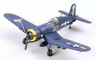 Tamiya 1/72 US Marine Corp Vought F4U-1D Corsair WW2 Fighter Kit 60752Ready to assemble precision model kit. Realistic gauges and flight control equipment fill the cockpit. Landing gear is in great detail. This plane comes with two large drop tanks. Various underwing armament included: rockets, bombs. Powered by one 3-blade propeller engine.