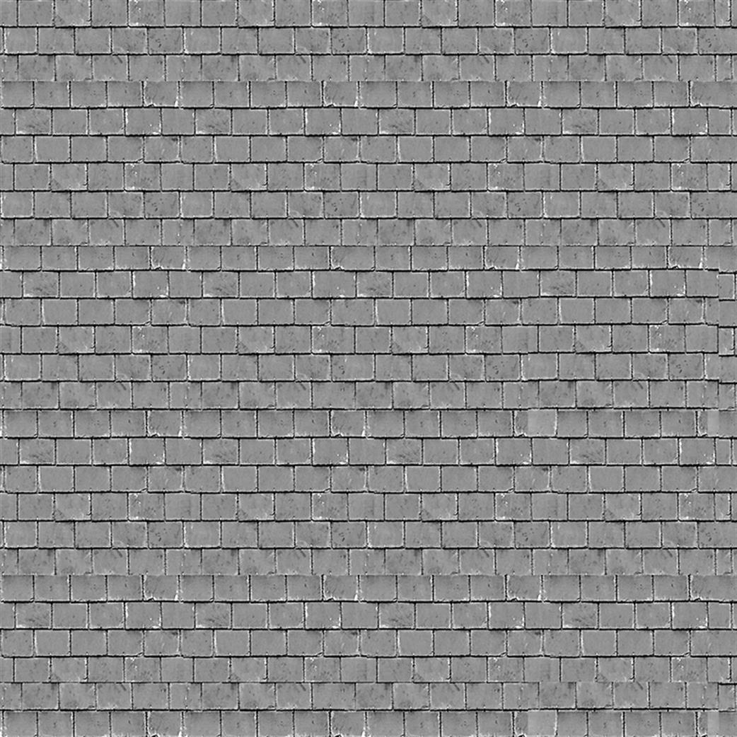 ID Backscenes OO BM062 Grey Roof Tiles Self Adhesive 10 Sheets