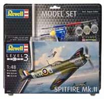 Revell 1/48 RAF Spitfire Mk2 Model Set 63959Length 188mm Number of Parts 34  Wingspan 225mmComes with glue and paints to assemble and complete the model