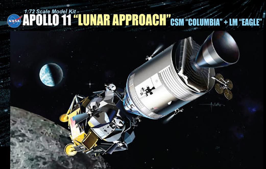 Dragon Models 1/72 11001 Apollo 11 Lunar Approach CSM Columbia & LM Eagle Kit