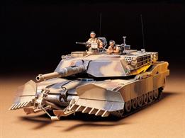 Tamiya US 35158 1/35 Scale M1A1 Abrams Main Battle Tank with Mine PloughLength 305mm