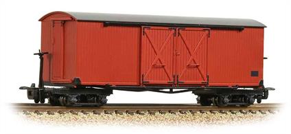 Expected July 2019These covered box vans were ordered for use as ambulance vans on the WW1 narrow gauge trench railway system. Not a success on the rough battlefield track they were useful on more permanent railway systems.This model is finished in the crimson livery of the Lincolnshire Coast Light Railway, a tourist miniature railway line opened in 1960 with rolling stock from the Nocton Estates railways.