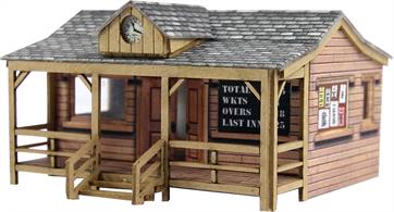 Metcalfe N Wooden Pavilion Pre-Cut Card and Wood Kit PN821Following-on from the OO/HO release, we can now offer this N scale kit of the cricket/sports pavilion. A finely detailed kit featuring laser-cut parts, this model will find a space on many layouts.