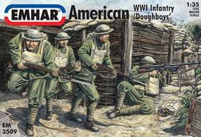 Emhar 1/35 American WW1 Infantry 'Doughboys' EM3509Pack conatins 12 unpainted figuresGlue and paints are required