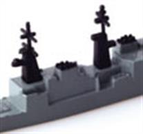 Tri-ang's metal waterline model of the Spruance class destroyer.Length 5.7 in (14.4 cm)