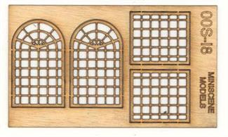 Etch containing multi-pane type window frames, two large arched design&nbsp;and two square typeLaser cut from 0.8mm thickness plywood.
