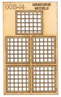 Pack of 5 laser cut wood window frames for multi-pane factory type windows of the type used to provide maximum daylight inside the structure.