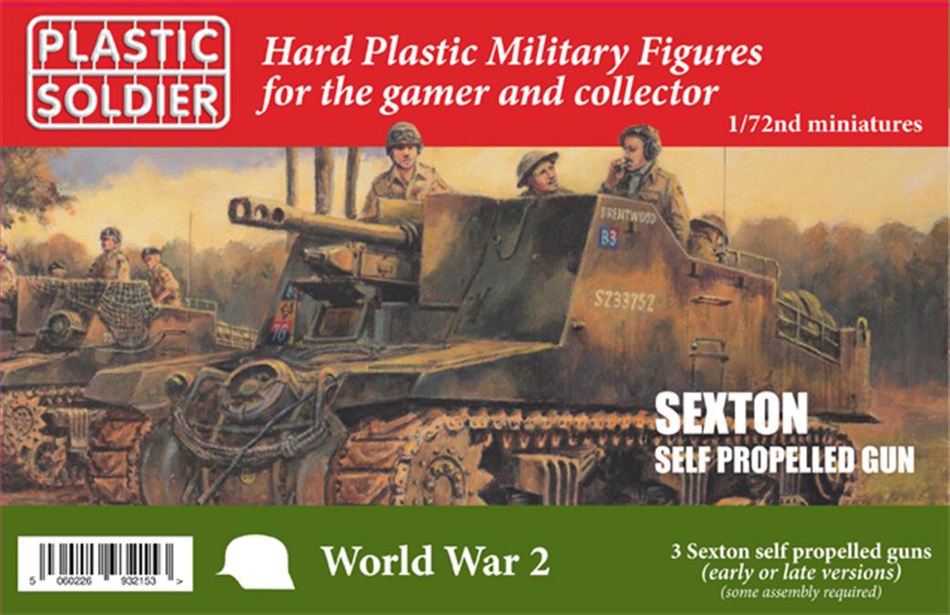 Plastic Soldier 1/72 WW2V20029 Allied Sexton Self Propelled Artillery Pack of 3