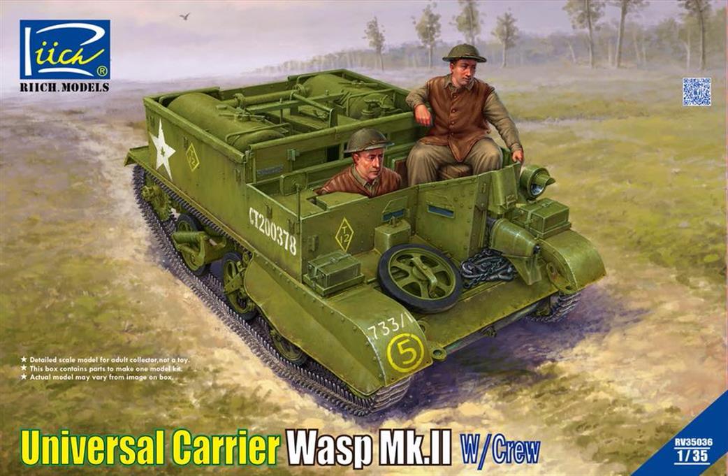 Riich Models 1/35 RV35036 Allied Universal Carrier Wasp MKII W/Crew Kit