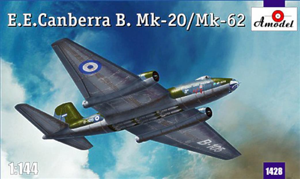 Amodel 1/144 1428 EE Canberra B.Mk-20/Mk-62 1950's Bomber Plastic Kit