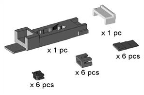 Dapol N Dapol Easi-Fit NEM Coupling Mount Fitting Kit 2A-000-009Coupler fitting kit to convert N gauge wagons to NEM coupler pockets to allow the use of NEM fitting couplers like the Dapol Easi-Shunt magnetic knuckle coupler.Contains 1 multi-purpose coupler mounting gauge and 6 coupler pockets. Extra coupler pockets are available in packs of 20.