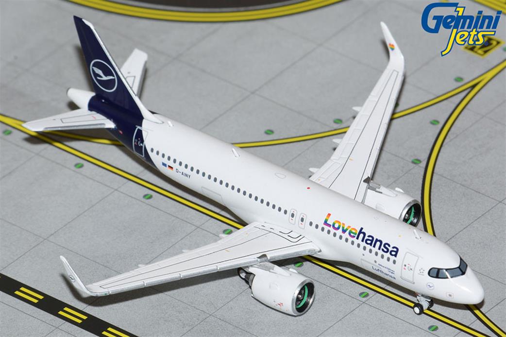 Gemini Jets 1/400 GJDLH2168 LUFTHANSA A320NEO D-AINY LOVEHANSA TITLES