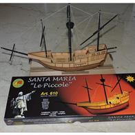 This Mantua Santa Maria kit teaches you the basics of hull construction, planking and rigging. Each kit contains a laser cut keel, frames and other wooden parts, rigging line, pictorial assembly instructions and a display cradle