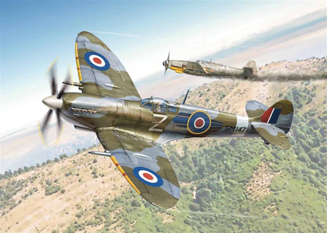Italeri 1/72 2804 RAF Spitfire Mk.IX WW2 Fighter Plane Model Kit