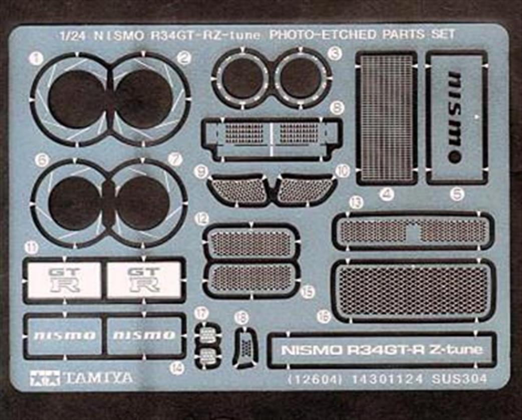 Tamiya 1/24 12604 GTR X Tune Photo Etched Parts