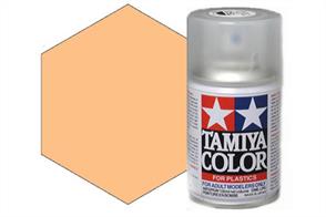 Tamiya TS77 Flat Flesh Synthetic Lacquer Spray Paint 100ml TS-77These cans of spray paint are extremely useful for painting large surfaces, the paint is a synthetic lacquer that cures in a short period of time. Each can contains 100ml of paint, which is enough to fully cover 2 or 3, 1/24 scale sized car bodies.