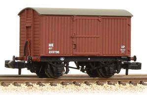 A new model of the LNER design ventilated box van with sliding doors.This model is painted in the LNER goods red oxide colours.