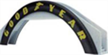 Dunlop tyre decorated arch footbridge. 400mm width.
